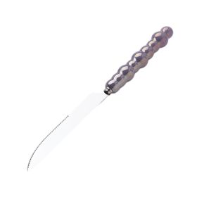 Light Luxury Ceramic Pearl Handle Knife Fork And Spoon Creative Stainless Steel Tableware (Option: Light Purple Dinner Knife)