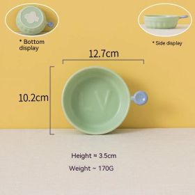 Cream Color Binaural Ceramic Ovenware (Option: Green Single Ear Sauce Dish-Macaron Tableware)